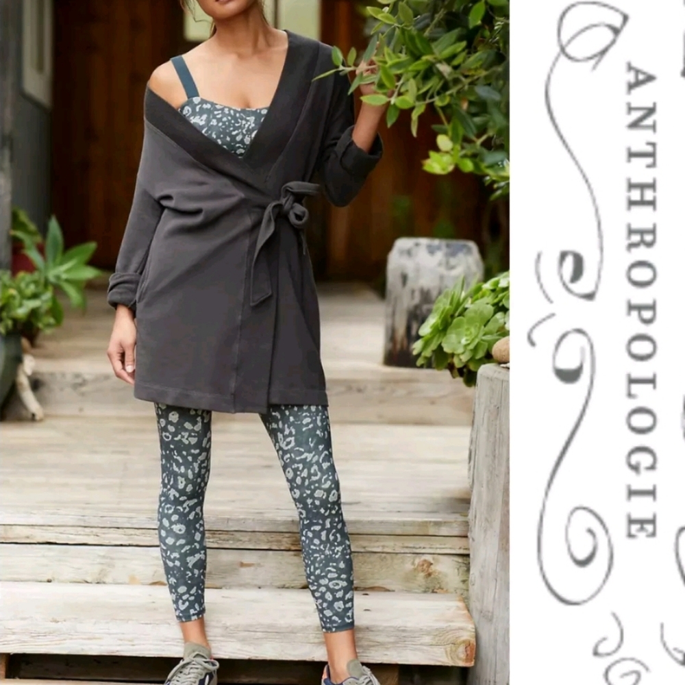 Daily Practice Black Organic Cotton Active/Lounge Wear Wrap Cardigan Sm NWT